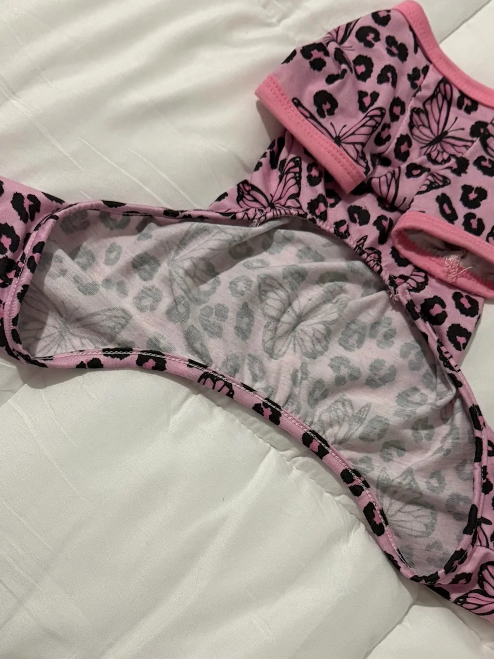 Pink Leopard & Butterfly Dog Pajamas - Cozy Pet Sleepwear